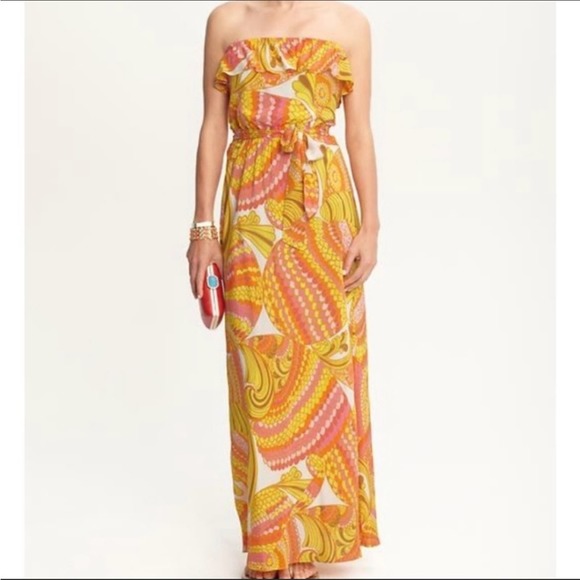 Banana Republic Dresses & Skirts - Banana Republic x Trina Turk Sonya Patio Dress Strapless Silk Maxi Women's 0